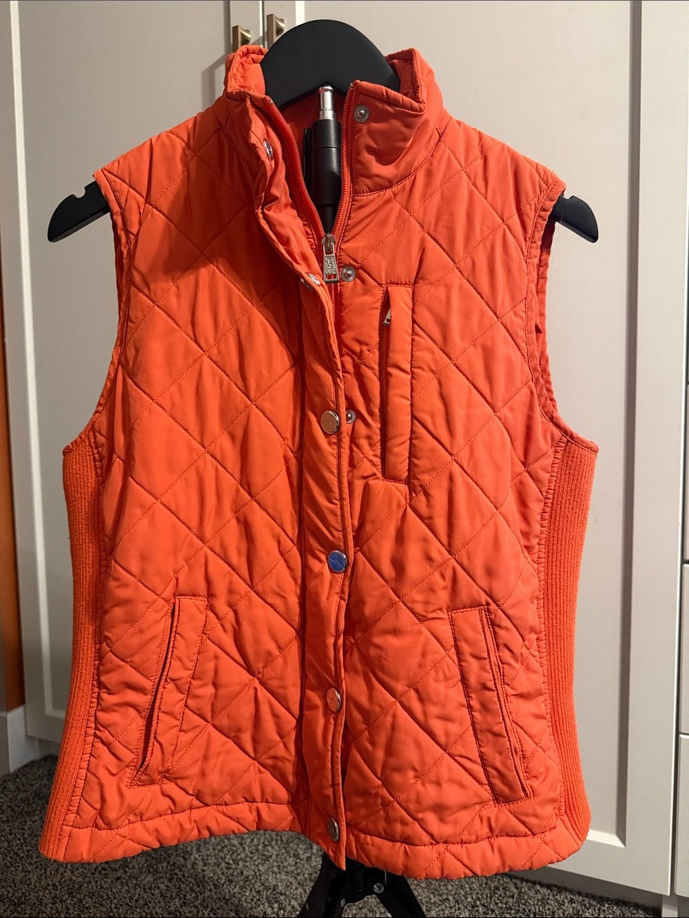 Lauren Ralph Lauren Women’s Orange Quilted Full-Zip Vest Size Medium